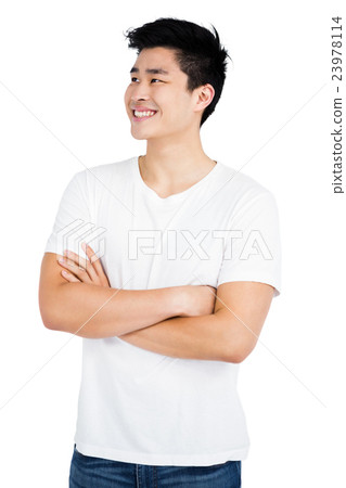 Happy young man looking away Happy young man looking away 23978114