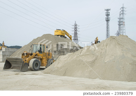 At cement material · gravel place 23980379