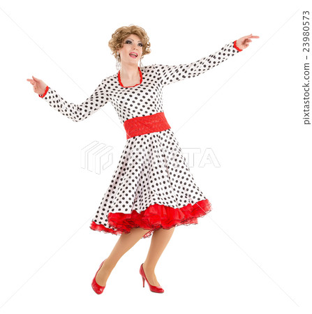 Portrait Drag Queen in Woman Dress Performing 23980573