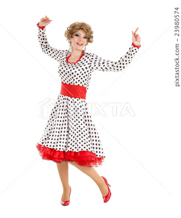 Portrait Drag Queen in Woman Dress Performing 23980574