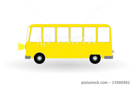 Cartoon cheerful minibus Isolated on White 23980982