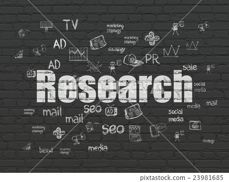 Marketing concept: Research on wall background 23981685