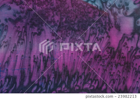 Abstraction, turquoise and purple, fragment, batik 23982213