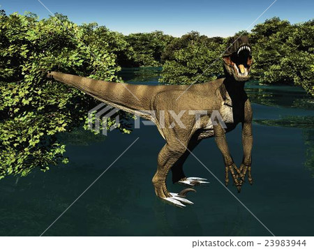 Velociraptor the dinosaur 3d rendering Velociraptor the dinosaur 3d rendering 23983944