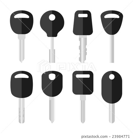 Car Key Set on White Background.Vector Car Key Set on White Background.Vector 23984771