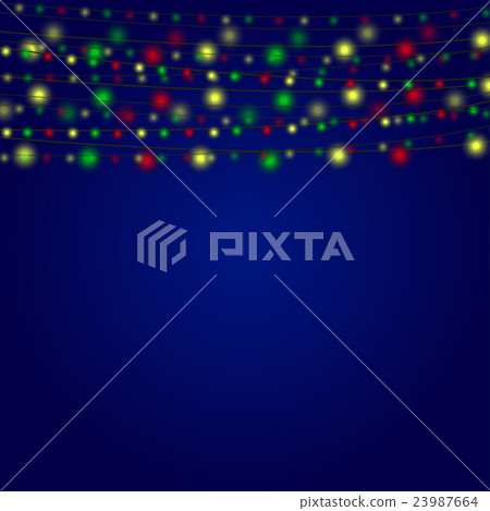 Garland on a blue background. Eps 10. - Stock Illustration [23987664 ...