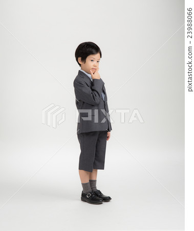 White background thinking boy White background thinking boy 23988066