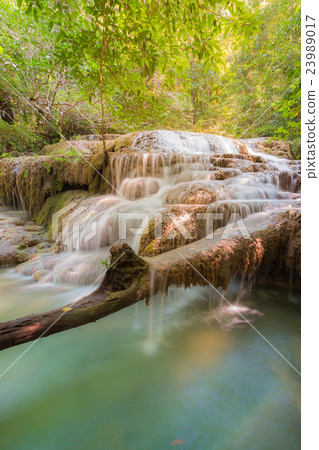 Natural waterfall in deep forest national park  23989017