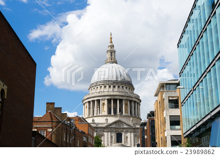 Millennium bridge and St. Paul, London, UK Millennium bridge and St. Paul, London, UK 23989862