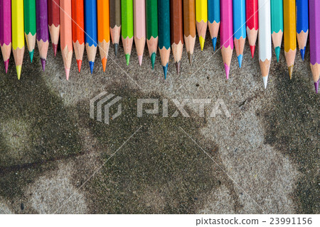 Colorful pencil on concrete Colorful pencil on concrete 23991156