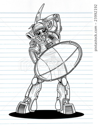 Illustration of a Gladiator Robot with a shield Illustration of a Gladiator Robot with a shield 23992192