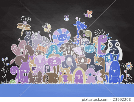 Hand Drawn Vector of Doodle funny animal 23992208