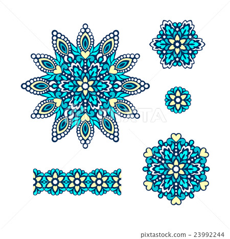 Abstract Flower Patterns. Decorative ethnic 23992244