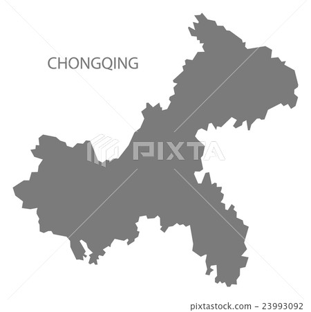 Chongqing China Map grey Chongqing China Map grey 23993092