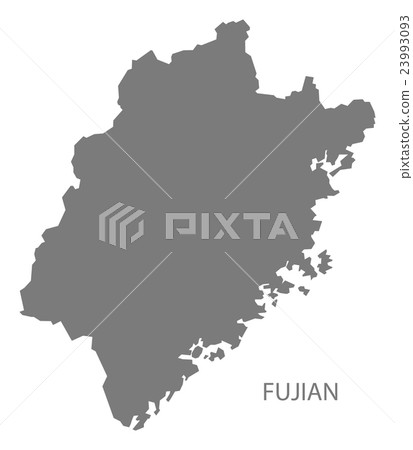 Fujian China Map grey Fujian China Map grey 23993093