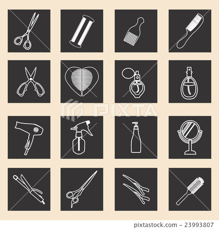 icon set of haircutting tool icons outlined icon set of haircutting tool icons outlined 23993807