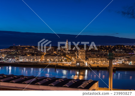 Twilight at Le havre town. Twilight at Le havre town. 23993827