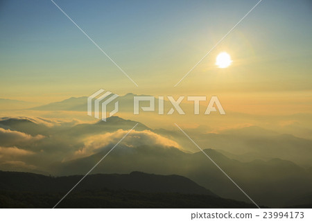 Mt. Takayama, sea of clouds and glorious light from Kiritakogen, Nikko city, Tochigi prefecture 23994173