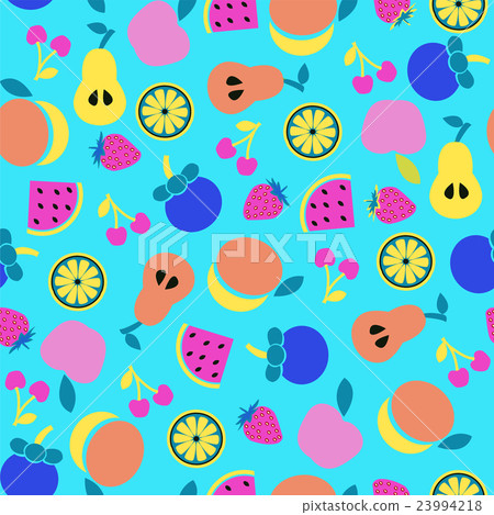 vector colorful Fruit background in Flat style - Stock Illustration ...