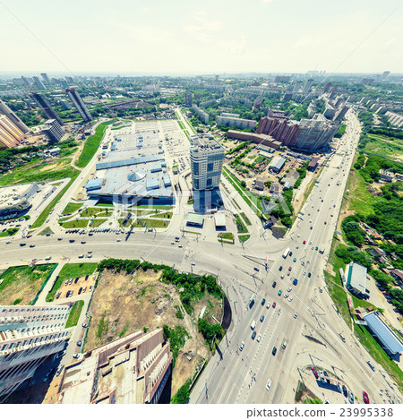 Aerial city view. Urban landscape. Copter shot 23995338
