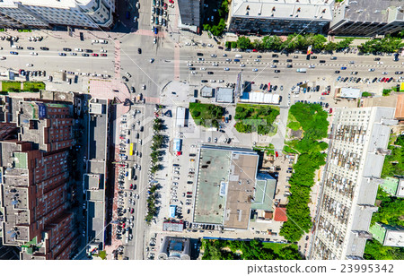 Aerial city view. Urban landscape. Copter shot 23995342