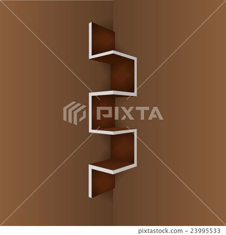 Empty brown shelf furniture Corner for living room 23995533