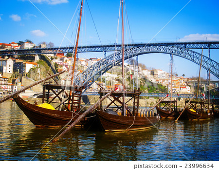 traditional port wine boats, Porto, Portugal 23996634