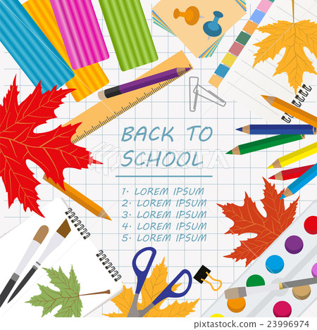 Back to school. Stationary graphic template - Stock Illustration ...
