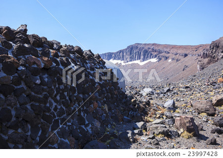 Shelter and Mt. Fujiyama in Mt. Asama, Miyota Town Nagano Prefecture 23997428