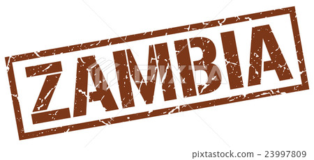 Zambia brown square stamp 23997809
