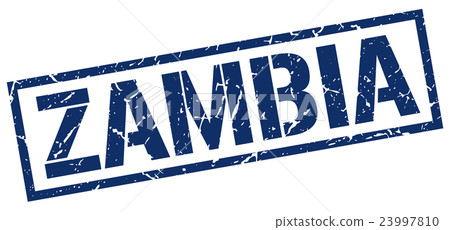 Zambia blue square stamp 23997810