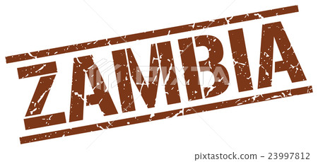 Zambia brown square stamp 23997812