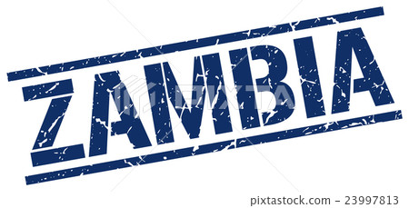 Zambia blue square stamp 23997813
