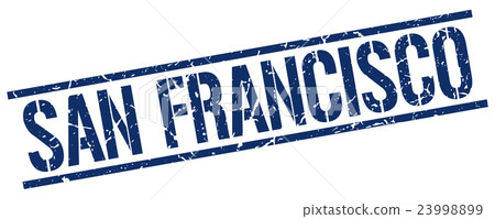 San Francisco blue square stamp San Francisco blue square stamp 23998899