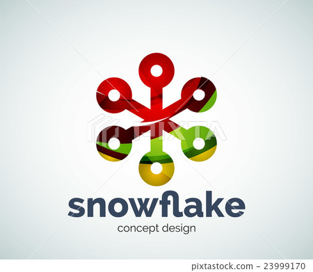 Vector Christmas snowflake logo template 23999170