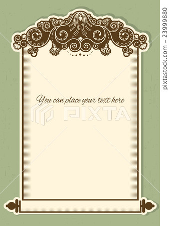 Antique background scroll for text with decor - Stock Illustration ...