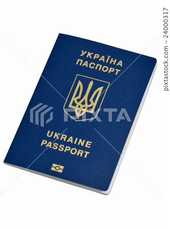 Ukrainian biometric passport isolated on white Ukrainian biometric passport isolated on white 24000317