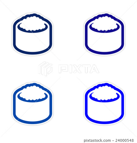 assembly sticker sushi with caviar on a white assembly sticker sushi with caviar on a white 24000548