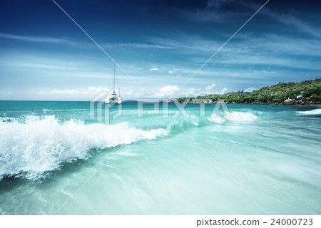 beach at Seychelles, Praslin, Anse Lazio beach at Seychelles, Praslin, Anse Lazio 24000723