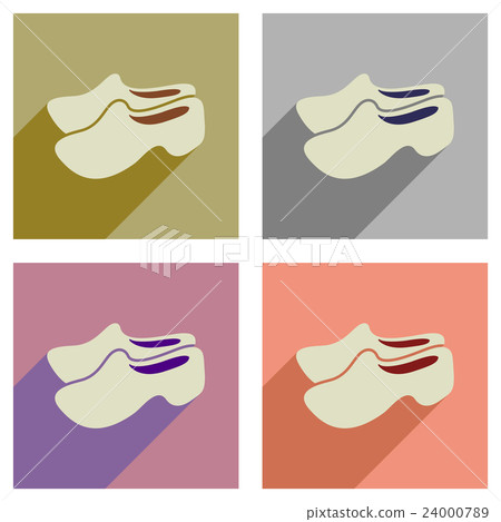 Concept of flat icons with long shadow wooden Concept of flat icons with long shadow wooden 24000789