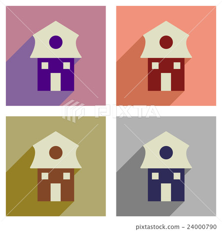 Concept of flat icons with long shadow house Concept of flat icons with long shadow house 24000790