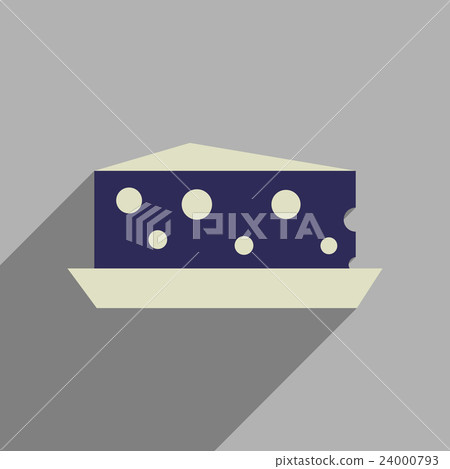 Flat web icon with long shadow cheese Holland 24000793