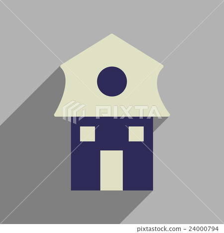 Flat web icon with long shadow house Flat web icon with long shadow house 24000794