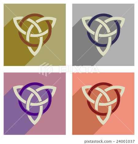 Concept of flat icons with long shadow celtic 24001037