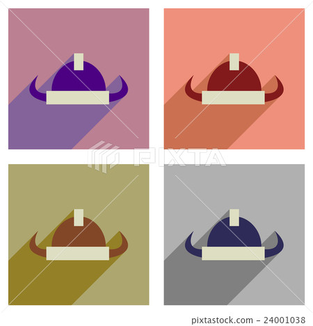 Concept of flat icons with long shadow Viking Concept of flat icons with long shadow Viking 24001038