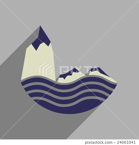 Flat web icon with long shadow sea cliffs Flat web icon with long shadow sea cliffs 24001041