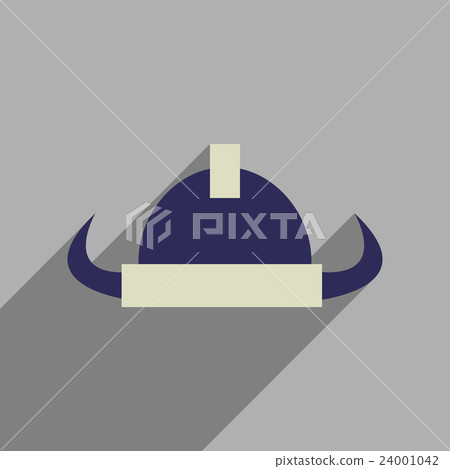 Flat web icon with long shadow Viking helmet Flat web icon with long shadow Viking helmet 24001042