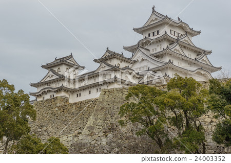 Himeji castle in winter, Himeji, Japan 24003352