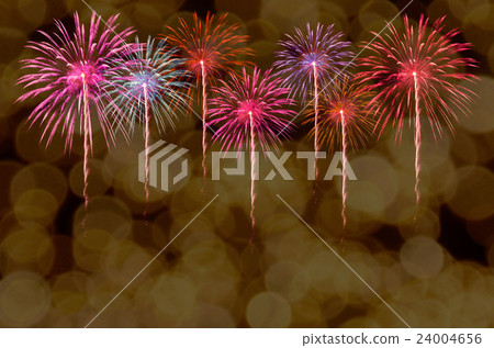 Fireworks with light bokeh background. 24004656