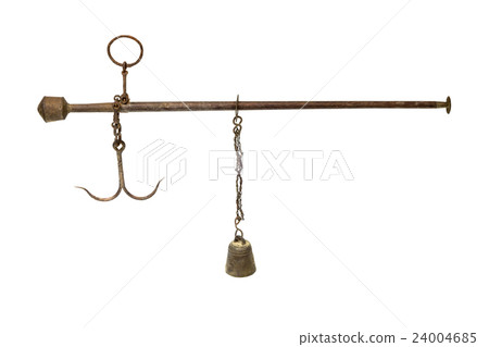 Antique asian steelyard isolated on white Antique asian steelyard isolated on white 24004685